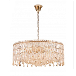 Люстра круглая с хрустальными подвесками на золотистом каркасе Roul Crystal Light варинант исполнения - 8 | Loft Concept в Ижевске