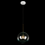 Подвесной светильник с прозрачным бирюзовым стеклянными плафоном и золотыми деталями Диаметр 30 Giopato & Coombes варинант исполнения - 2 | Loft Concept в Ижевске