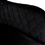 Барный стул со спинкой и подлокотниками на 4-х металлических ножках Douglas Rhombus Черный Велюр варинант исполнения - 3 | Loft Concept в Ижевске