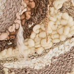 Овальный Современный Гобелен Абстракция в бежевых тонах Shallow варинант исполнения - 5 | Loft Concept в Ижевске