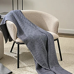 Плед из шерсти мериноса темно-синего цвета 130×180 см Indigo Waves варинант исполнения - 7 | Loft Concept в Ижевске