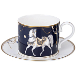 Чайный набор из фарфора с изображением лошадей на 6 персон 12 предметов Porcelain Horse Set варинант исполнения - 1 | Loft Concept в Ижевске