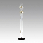 Торшер с 2-мя прозрачными стеклянными плафонами и золотистыми декоративными вставками Virelia варинант исполнения - 3 | Loft Concept в Ижевске