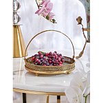 Блюдо круглое с ручкой и голубым фарфоровым дном с цветочным рисунком Blue Garden варинант исполнения - 4 | Loft Concept в Ижевске