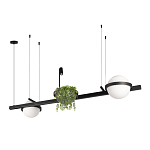 Подвесной светильник линейный с 2-мя шарообразными плафонами и цилиндрическим спотом Light of Еyes варинант исполнения - 3 | Loft Concept в Ижевске