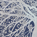 Обои ручная роспись в стиле Арт-деко Windswept Blossom Special Colourway on Dark Blue dyed silk варинант исполнения - 2 | Loft Concept в Ижевске