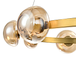 Люстра подвесная светодиодная с 9-ю круглыми плафонами коньячного цвета Iona Chandelier Brass  варинант исполнения - 2 | Loft Concept в Ижевске