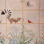 Обои ручная роспись Trellised Menagerie Standard colourway on scenic paper варинант исполнения - 1 | Loft Concept в Ижевске