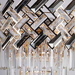 Люстра многоярусная с переплетенными металлическими элементами черного и золотого цвета и прозрачными хрустальными подвесками Empire Chandelier Crystal варинант исполнения - 6 | Loft Concept в Ижевске