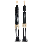 Комплект из 2-х деревянных статуэток Asmat Tall Statuettes Black варинант исполнения - 1 | Loft Concept в Ижевске