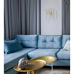 Бра золотого цвета с разветвленными ветвями и длинными прозрачными подвесками в форме стеклянных сосулек Droplet Chandelier варинант исполнения - 7 | Loft Concept в Ижевске