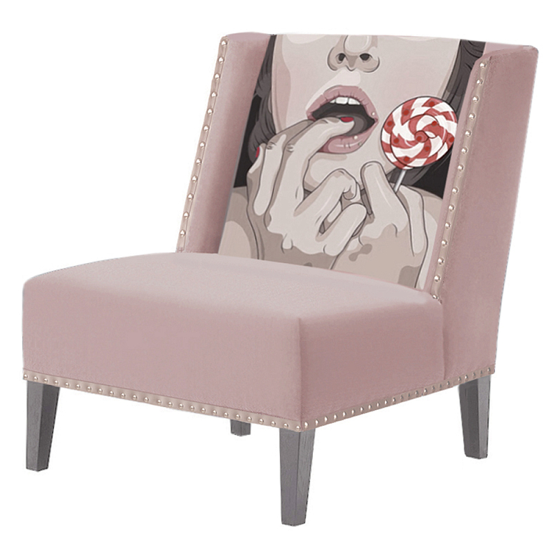 FUN Armchair Lollipop Pink Дизайнерское кресло с цветным принтом Розовый пастельный в Ижевске | Loft Concept 