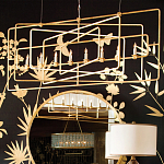 Люстра золотая из пересекающихся прямоугольных элементов Thin Intersecting Rectangles варинант исполнения - 4 | Loft Concept в Ижевске