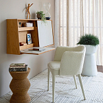 Приставной стол с отделкой из джута Juti D30 см варинант исполнения - 8 | Loft Concept в Ижевске