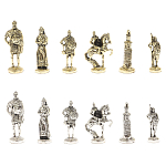 Шахматы в ларце из натуральных камней Долерит Малахит Мрамор Decorative Thematic Chess Русь варинант исполнения - 8 | Loft Concept в Ижевске