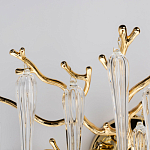 Бра золотого цвета с разветвленными ветвями и длинными прозрачными подвесками в форме стеклянных сосулек Droplet Chandelier варинант исполнения - 5 | Loft Concept в Ижевске