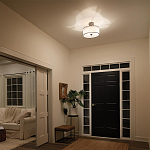 Потолочный светильник с двойным цилиндрическим плафоном из белого стекла и прозрачной органзы Kichler варинант исполнения - 6 | Loft Concept в Ижевске