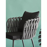 Стул мягкий с декором в виде плетеных лент на спинке и подлокотниках Semicircular Chair Decorated with Ribbons варинант исполнения - 3 | Loft Concept в Ижевске