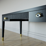 Письменный стол Elsa Dreams Black Шпон дерево с двумя ящиками варинант исполнения - 4 | Loft Concept в Ижевске