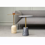 Кофейный столик круглый из мрамора серый Reliable Foundation варинант исполнения - 5 | Loft Concept в Ижевске