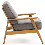 Кресло с каркасом из массива дуба Deniaud Oak Grey Armchair варинант исполнения - 3 | Loft Concept в Ижевске