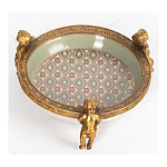 Чаша фарфоровая на бронзовых ножках в виде ангелов Porcelain Angels of Paradise варинант исполнения - 3 | Loft Concept в Ижевске