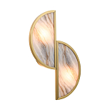 Бра с двумя полукруглыми плафонами из искусственного алебастра в бронзовой оправе Marbella варинант исполнения - 7 | Loft Concept в Ижевске