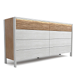 Комод 8 ящиков с подсветкой на рельефном фасаде Warm Industrial варинант исполнения - 2 | Loft Concept в Ижевске