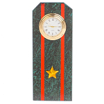 Часы погон ВС подарочные настольные из натурального камня Змеевик Military Clock варинант исполнения - 7 | Loft Concept в Ижевске