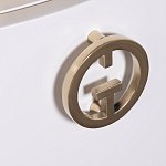 Тумбочка белая овальная с мраморной столешницей Thoroughbass варинант исполнения - 5 | Loft Concept в Ижевске