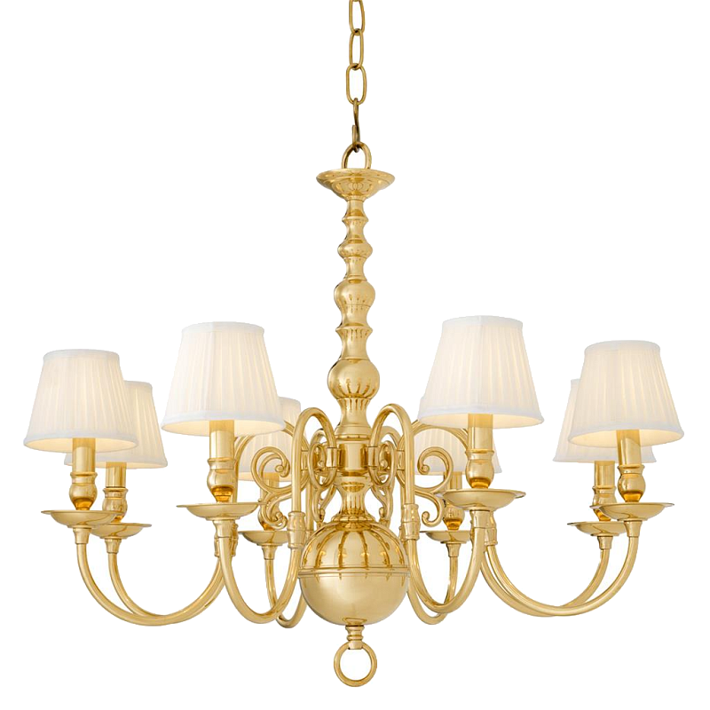 Люстра Eichholtz Chandelier Bourbon Brass Латунь Белый Черный в Ижевске | Loft Concept 