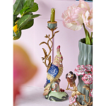 Подсвечник в образе попугая из фарфора с бронзовыми элементами Eden Garden варинант исполнения - 3 | Loft Concept в Ижевске