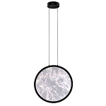 Светодиодный подвесной светильник круглой формы с металлической рамой черного цвета Marble Glow 47 варинант исполнения - 2 | Loft Concept в Ижевске