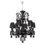 Люстра подвесная с плиссированными абажурами и множеством подвесок черного цвета Диаметр 62 см Lustre Reverie варинант исполнения - 1 | Loft Concept в Ижевске