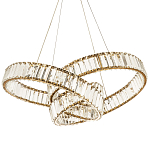 Подвесная люстра в виде изогнутых колец с хрустальным декором Ring Horizontal Oculus Gold Light Chandelier варинант исполнения - 1 | Loft Concept в Ижевске