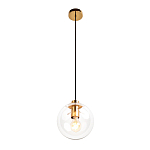 Подвесной светильник со стеклянным прозрачным плафоном в форме шара и золотыми металлическим акцентами 20 ClassiCon варинант исполнения - 2 | Loft Concept в Ижевске