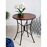 Столик приставной с круглой столешницей на металлическом черном основании Scenical Table варинант исполнения - 2 | Loft Concept в Ижевске