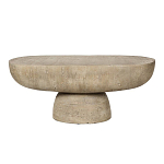 Столик кофейный кремового цвета с овальной столешницей и круглым основанием Cream Dalmen Table варинант исполнения - 1 | Loft Concept в Ижевске