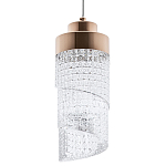 Подвесной светильник со спиралевидным плафоном из акрила Spiral Acrylic Gold Hanging Lamp варинант исполнения - 1 | Loft Concept в Ижевске