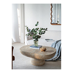 Столик кофейный кремового цвета с овальной столешницей и круглым основанием Cream Dalmen Table варинант исполнения - 6 | Loft Concept в Ижевске