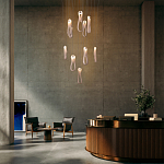 Подвесной светильник белого цвета с изогнутым плафоном Flow Loop варинант исполнения - 8 | Loft Concept в Ижевске