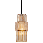Подвесной светильник со стеклянным рифленым плафоном цилиндрической формы Eliara 13 варинант исполнения - 1 | Loft Concept в Ижевске