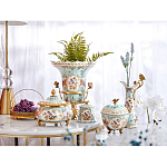 Кувшин с цветочным рисунком и бронзовой ручкой Blue Garden варинант исполнения - 7 | Loft Concept в Ижевске