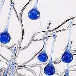 Люстра овальная с синими стеклянными подвесками в форме капель FAIRYTREE Light варинант исполнения - 1 | Loft Concept в Ижевске