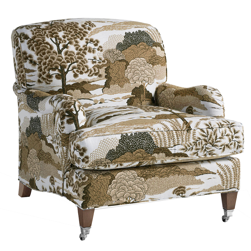Кресло Trumann Club Chair Beige Landscape бежевый пейзах Бежевый Белый в Ижевске | Loft Concept 