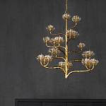 Люстра золотая в виде растения Golden Flower Glade варинант исполнения - 6 | Loft Concept в Ижевске