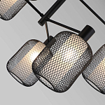 Люстра потолочная с абажурами из металлической сетки Loft Grid Pendant Gold варинант исполнения - 6 | Loft Concept в Ижевске