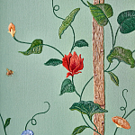 Обои с вышивкой ручной работы Floral Lattice Original colourway on wool sateen варинант исполнения - 2 | Loft Concept в Ижевске