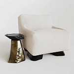 Кресло Cannes с мягкой обивкой букле молочного цвета  варинант исполнения - 2 | Loft Concept в Ижевске