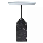 Кофейный столик с круглой столешницей и мраморным основанием Steel Reliability варинант исполнения - 1 | Loft Concept в Ижевске